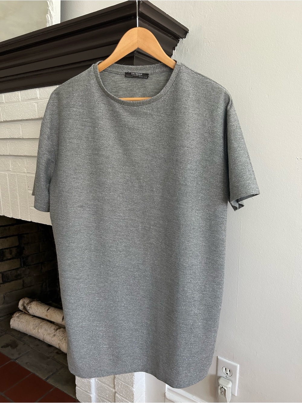 Zara Gray Short-Sleeve Crewneck Dress
